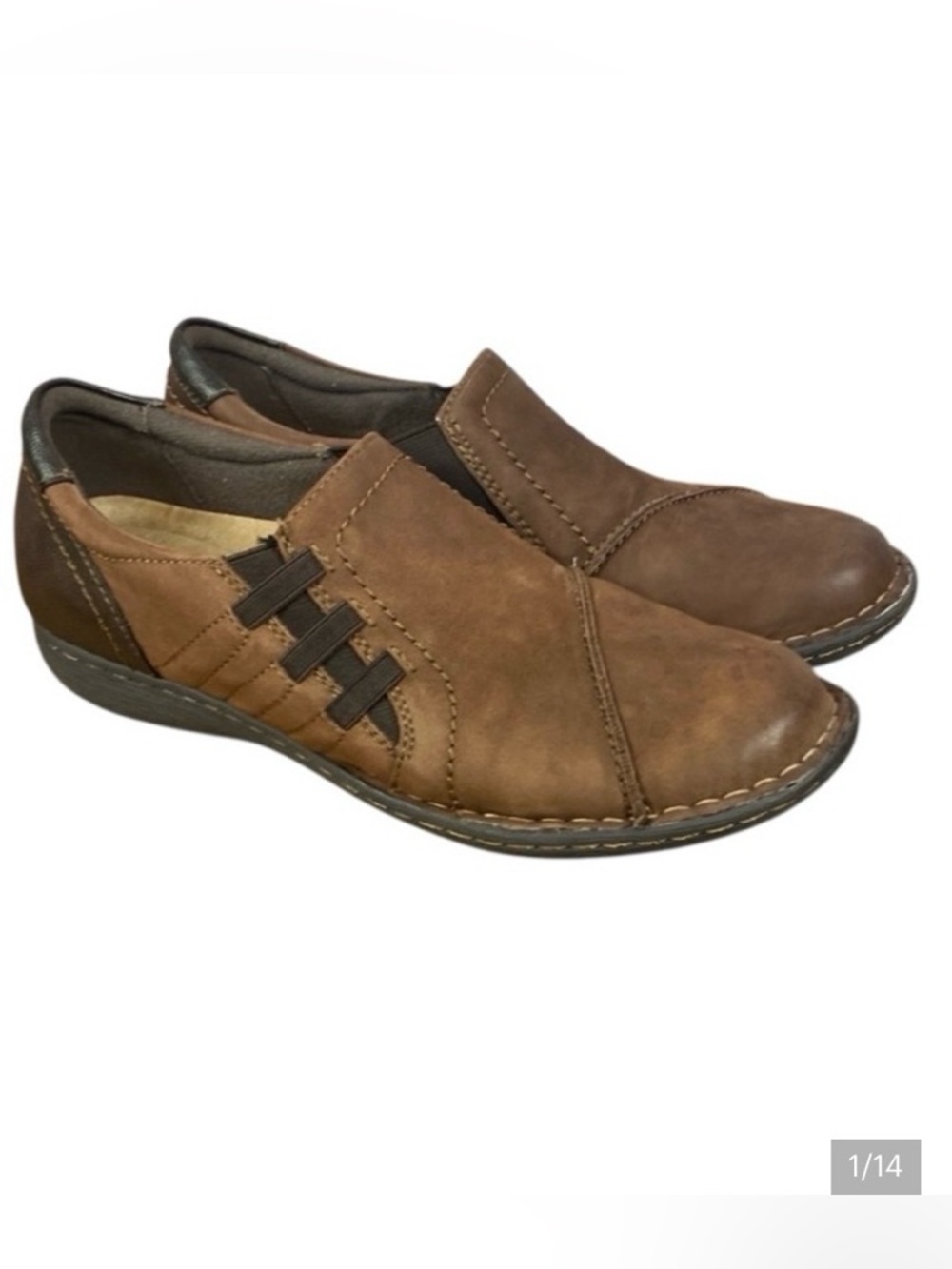 Earth Origins Women's Brown Leather Tamara Teri Slip On Loafer Shoe Sz 10